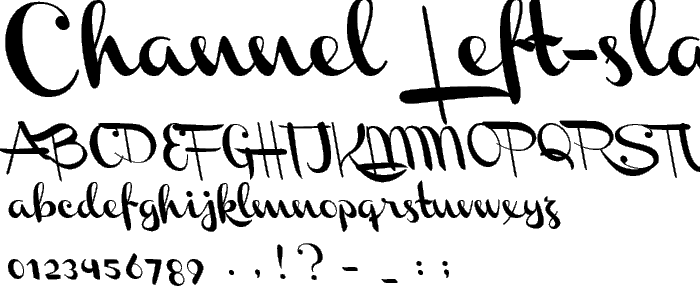 Channel Left-Slanted font